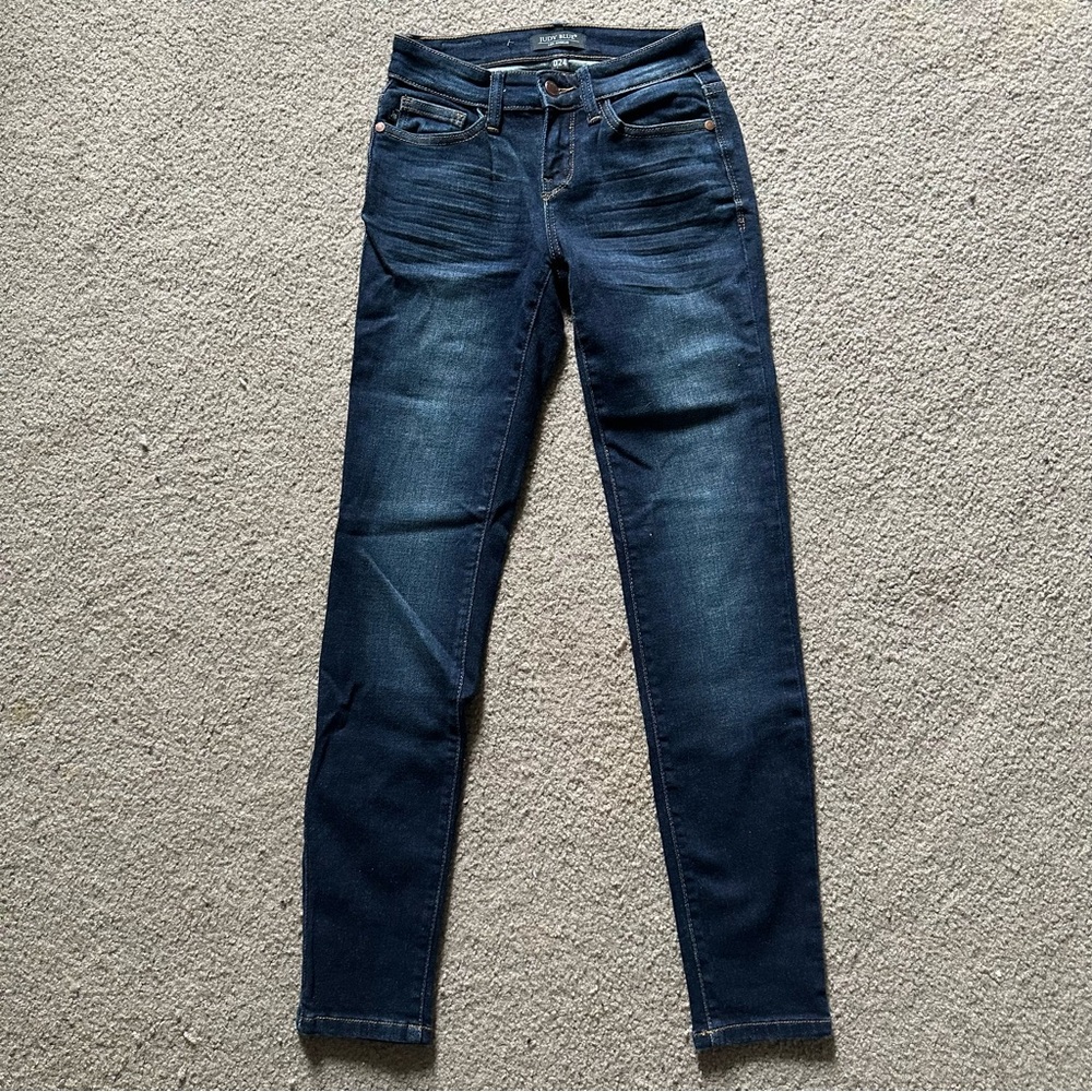 Judy Blue Classic Blue Skinny Jeans with Natural Fading Sz 0/24 JB82110DK